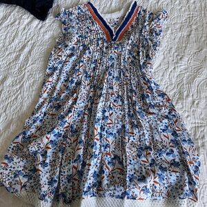 Poupette St. Barth Blue and Orange Floral Dress